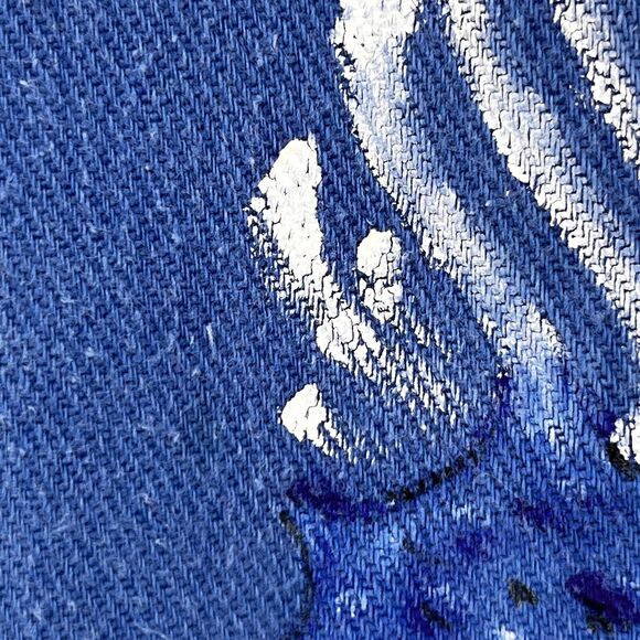 SCOTT LOWELL Sweatshirt Womens XL Dragon Hand Painted Collared 3/4 Sleeve Blue - Picture 8 of 14